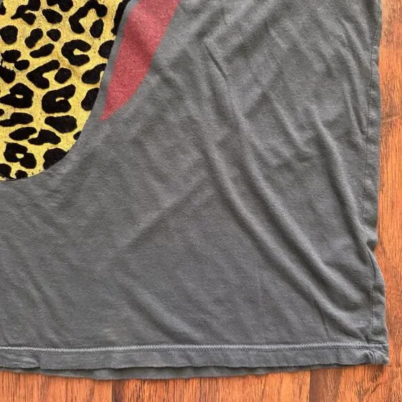 Free People x Daydreamer Rolling Stones Leopard Band T-shirt Sz S Rock Metal - Picture 9 of 16